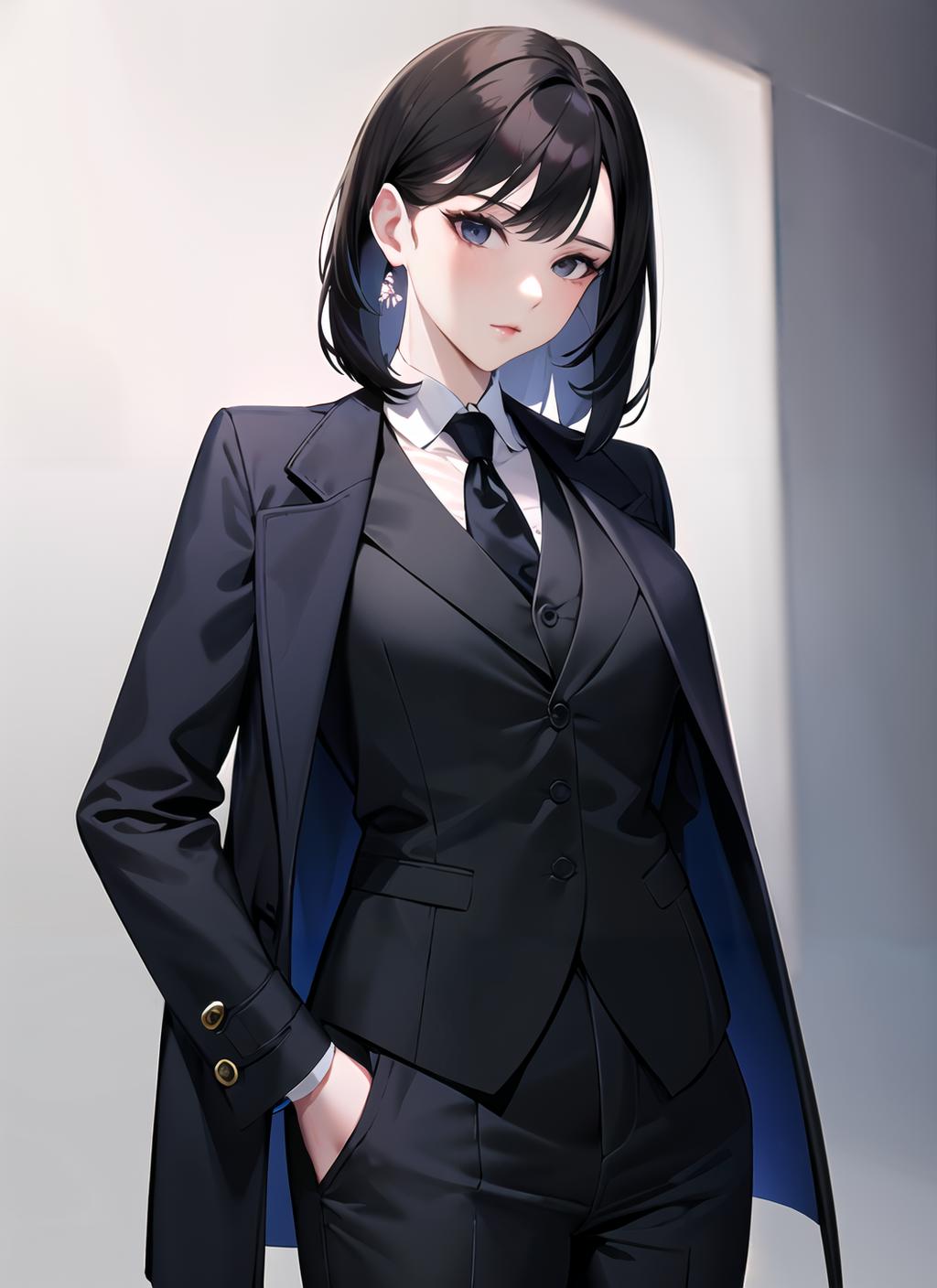 HD wallpaper: female anime character wearing blue and black suit, anime  girls | Wallpaper Flare